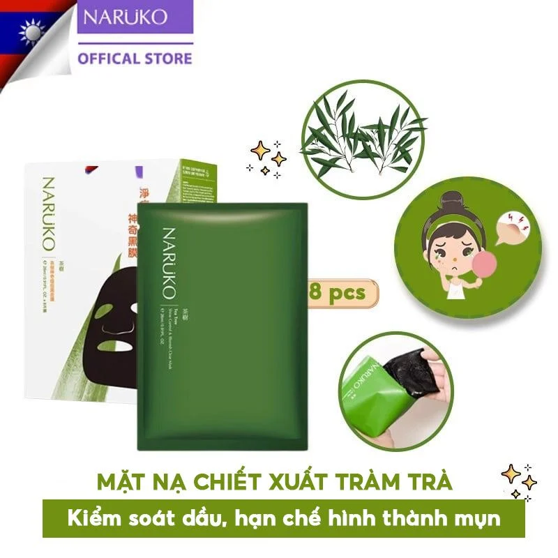 Mặt nạ Naruko kiềm dầu giảm mụn tràm trà Tea Tree Shine Control & Blemish Clear (26ml)