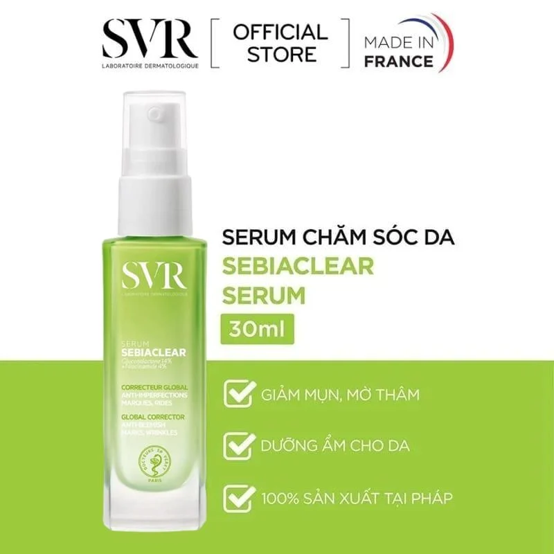 Serum SVR Sebiaclear Hỗ Trợ Giảm Mụn và Làm Mờ Thâm (30ml)